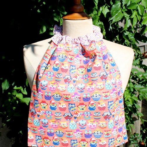 Serviette  élastiquée chouettes rigolotes