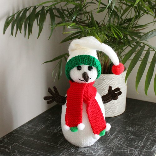 Bonhomme de neige au tricot