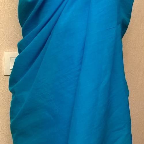 Paréo en coton pure de couleur bleu turquoise 