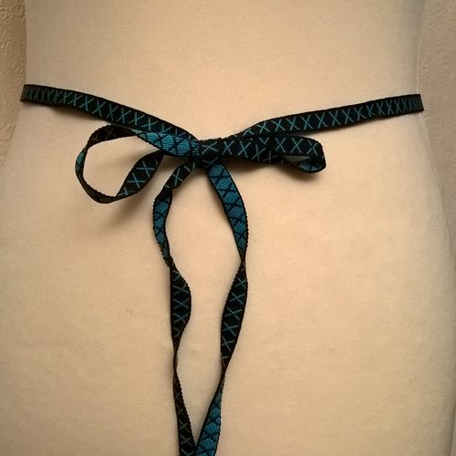 Ceinture femme,ceinture en tissu,coton bleu et noir,cadeau femme, cadeau fille, accessoires  
