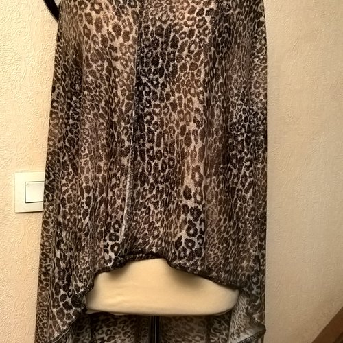 Étole en maille fine,de motif léopard,tissu de lurex,écharpe femme