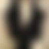 Etole et echarpe femme,en maille fine,de polyesther et élasthanne,couleur noire,écharpe femme