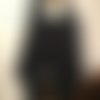 Cape femme,grand chale,cape légère,en tissu de crêpe noire,et dentelle noire,écharpe femme