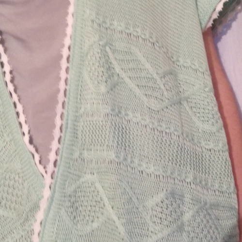 Gilet kimono en coton et viscose couleur verte 