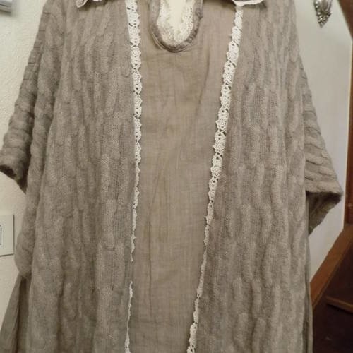 Ensemble  chemise en coton et gilet  en cachemire et laine 