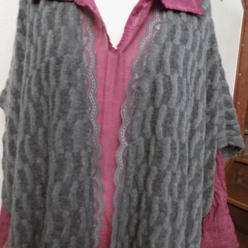 Ensemble  chemise en coton et gilet  en cachemire et laine 