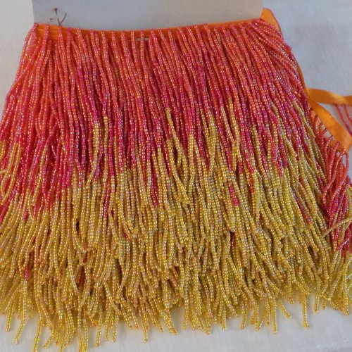 Ruban de satin cousue de perles,couleur orange et jaune,fournitures,mercerie,cadeau femme