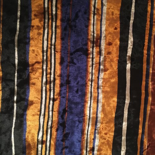 Coupon de tissu,velours à rayures,couleur beige,noir et orange,tissu en velours,cadeau ,fournitures,mercerie