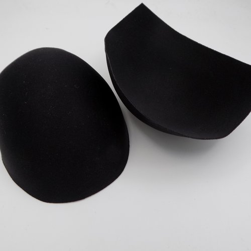 Deux épaulettes matelassé,couleur noir,accessoires vêtements,fournitures vêtements