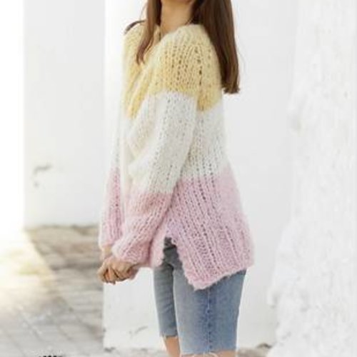 Gros pull grosses mailles tricolore Gros pull grosses mailles tricolore