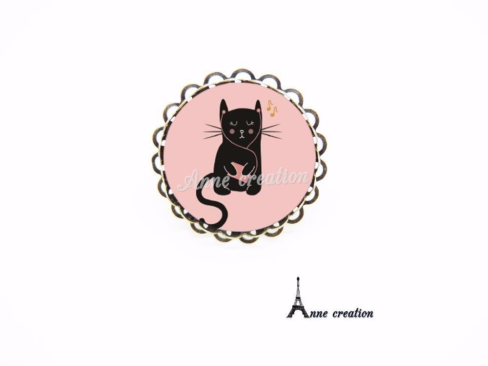 Bague Le Chat Noir Ecouteur Note De Musique Un Grand Marche