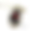 Collier nounours noir noeud rouge rayure enfant