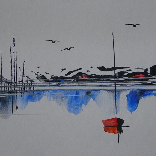 Peinture Sur Toile Les Parcs A Huitres Tableau Panoramique Un Grand Marche