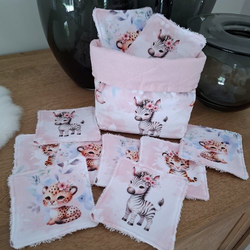 Pochon lingettes bébé animaux