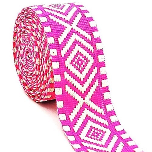 38mm coton sangle souple motif losanges bicolore ethnique fantaisie anse pour sacs à main fait main sac à dos sac banane tote-bag