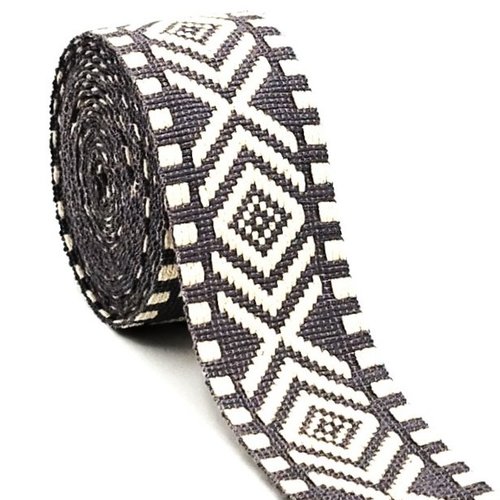 38mm coton sangle souple motif losanges bicolore ethnique fantaisie anse pour sacs à main fait main sac à dos sac banane tote-bag