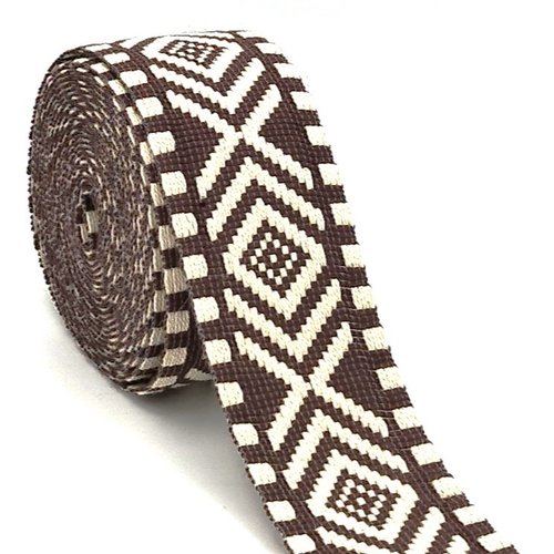 38mm coton sangle souple motif losanges bicolore ethnique fantaisie anse pour sacs à main fait main sac à dos sac banane tote-bag
