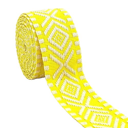 38mm coton sangle souple motif losanges bicolore ethnique fantaisie anse pour sacs à main fait main sac à dos sac banane tote-bag
