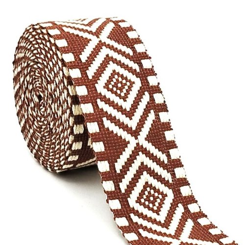 38mm coton sangle souple motif losanges bicolore ethnique fantaisie anse pour sacs à main fait main sac à dos sac banane tote-bag