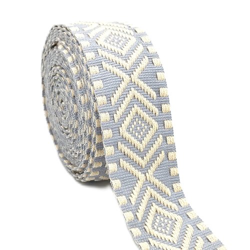38mm coton sangle souple motif losanges bicolore ethnique fantaisie anse pour sacs à main fait main sac à dos sac banane tote-bag
