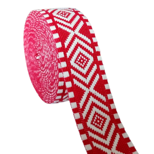 38mm coton sangle souple motif losanges bicolore ethnique fantaisie anse pour sacs à main fait main sac à dos sac banane tote-bag