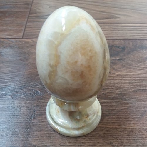 Œuf poli en marbre d’onyx, œuf de pâques décoratif, onyx arménien