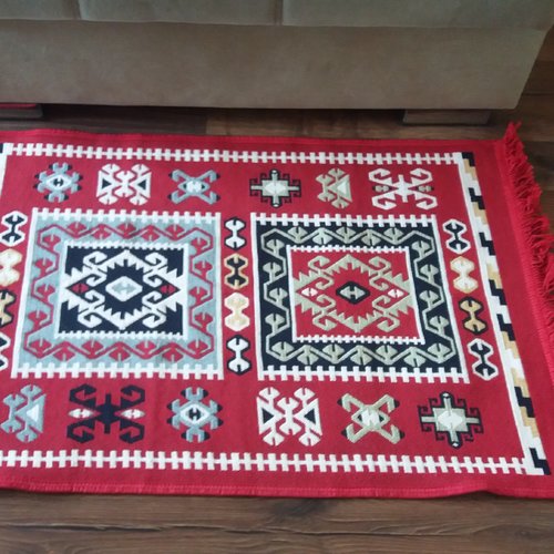 Tapis arménien artisanale, tapis ethnique décoratif, double côté