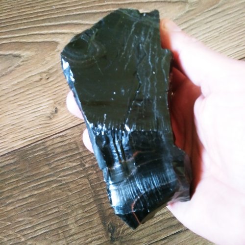 Obsidienne noire brute, obsidienne brute, pierres naturelles - précieuses, pierres de guérison, chakra 373gr