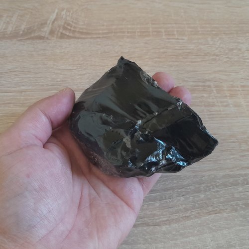 Obsidienne noire brute, obsidienne brute, pierres naturelles - précieuses, pierres de guérison, chakra 356gr