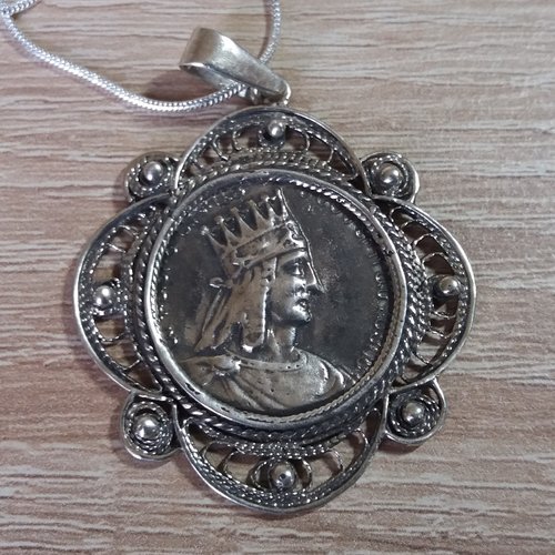 Tigrane filigrane pendentif en argent sterling, bijoux arméniens, collier du roi arménien