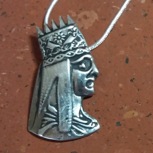 Tigrane buste pendentif en argent sterling, bijoux arméniens, collier du roi arménien