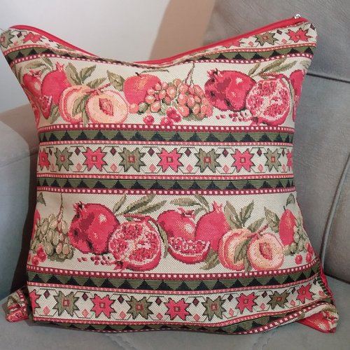 Taies d'oreiller arménien fait main, housse de coussin, oreiller avec des grenades et raisins, décoration de maison, décor de canapé