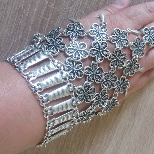 Bracelet bague arménienne, bague main bracelet, harnais à la main