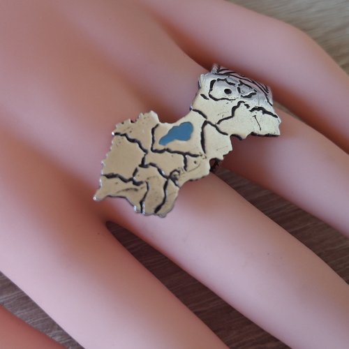 Bague ajustable de la carte d’arménie en argent sterling, bijoux arméniens