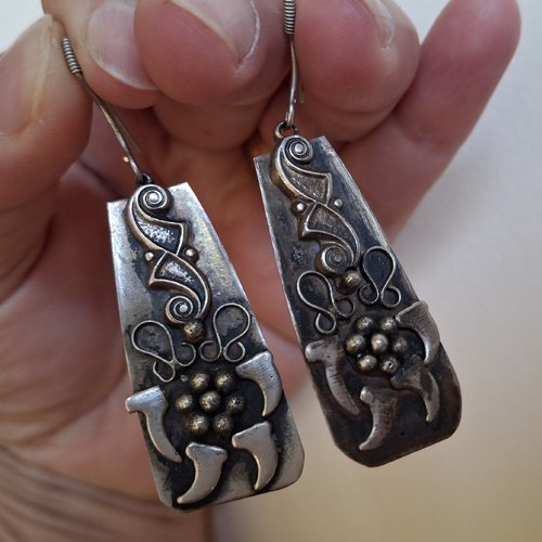 Boucles d’oreilles triangulaire arménienne tombantes, boucles d’oreilles ethnique