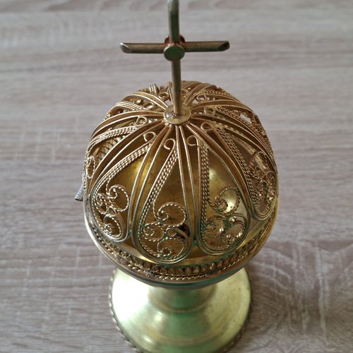 Encensoir, brûleur d’encens métallique doré, porte-brûleur d’encens plaqué or