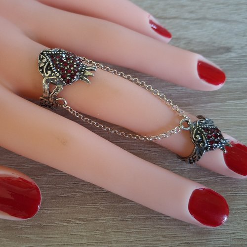 Bague double grenade arménienne – argent sterling