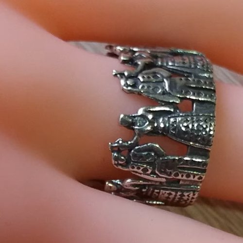 Bague réglable kochari en argent sterling – bague danse arménienne