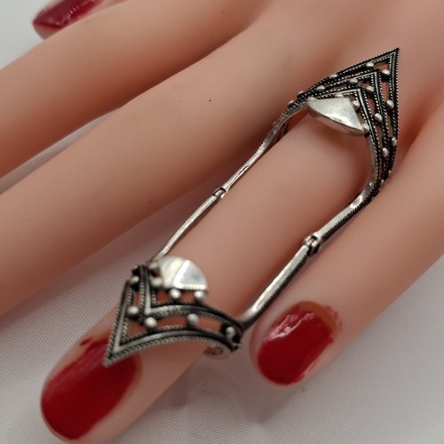 Bague articulée double en argent sterling .925