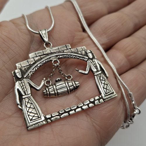Pendentif en argent sterling – collier khnotsi, beurre arménien ancien