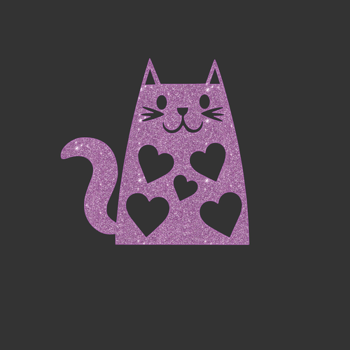 Chat mauve thermocollant personnalisable