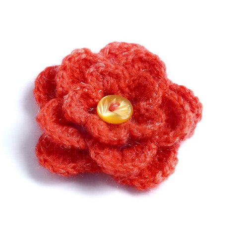 Fleur au crochet en mélange de fibres