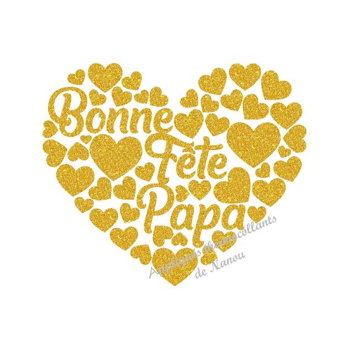 Bonne Fete Papa Cœur Applique Thermocollant Un Grand Marche