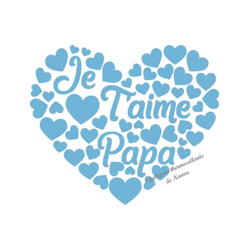 Je T Aime Papa Cœur Velours Applique Thermocollant Un Grand Marche