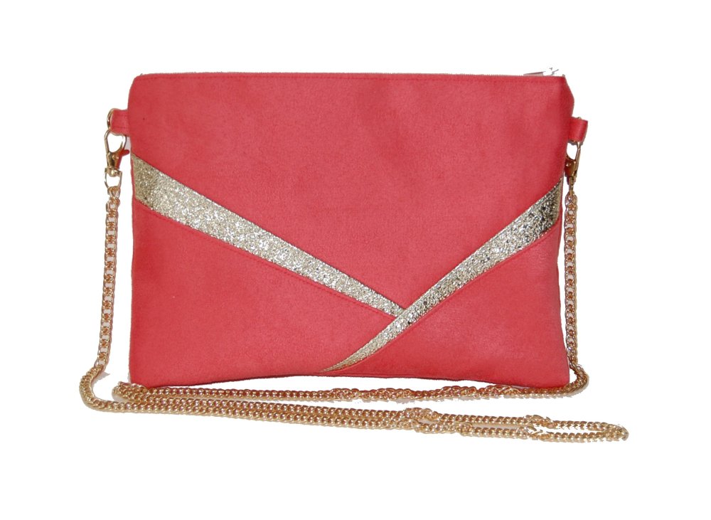 sac pochette corail