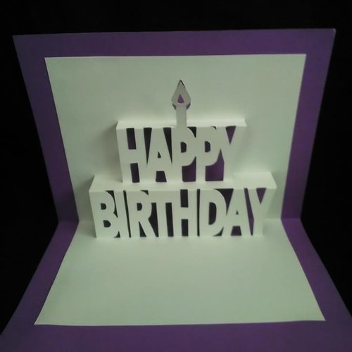Carte En 3d Kirigami Pop Up Silhouette Happy Birthday Anniversaire Un Grand Marche