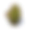 Pendentif agate  marron vert kaki 58 x 44 mm *
