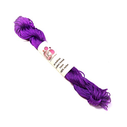 24 mètres de cordon tressé 1 mm en nylon violet