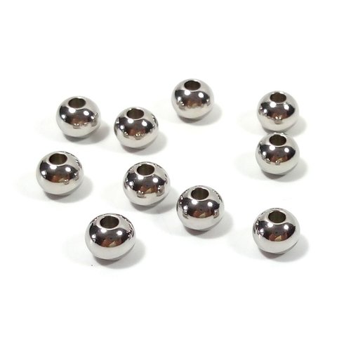 15 perles acier inoxydable 6 mm haute qualité