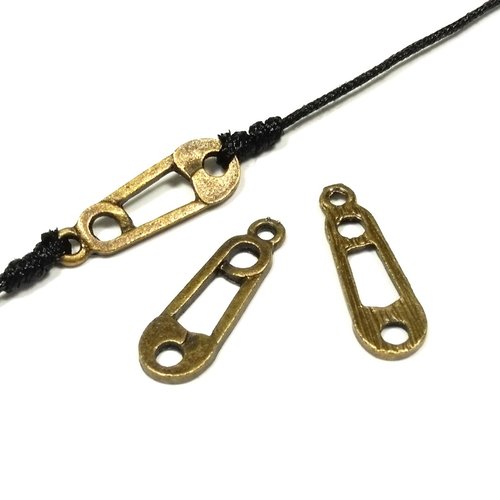 20 connecteurs épingle a nourrice 19 mm bronze